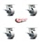 Service Caster 4 Inch Kingpinless Semi Steel Wheel Swivel Caster Set with Brakes SCC-KP30S420-SSR-SLB-4 - alternate 5